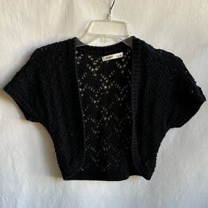 Old Navy black open weave cardigan/shrug, size M